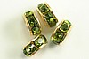 4pc GORGEOUS SPARKLY No 5820 6mm OLIVINE SWAROVSKI CRYSTAL RONDELLE BEADS